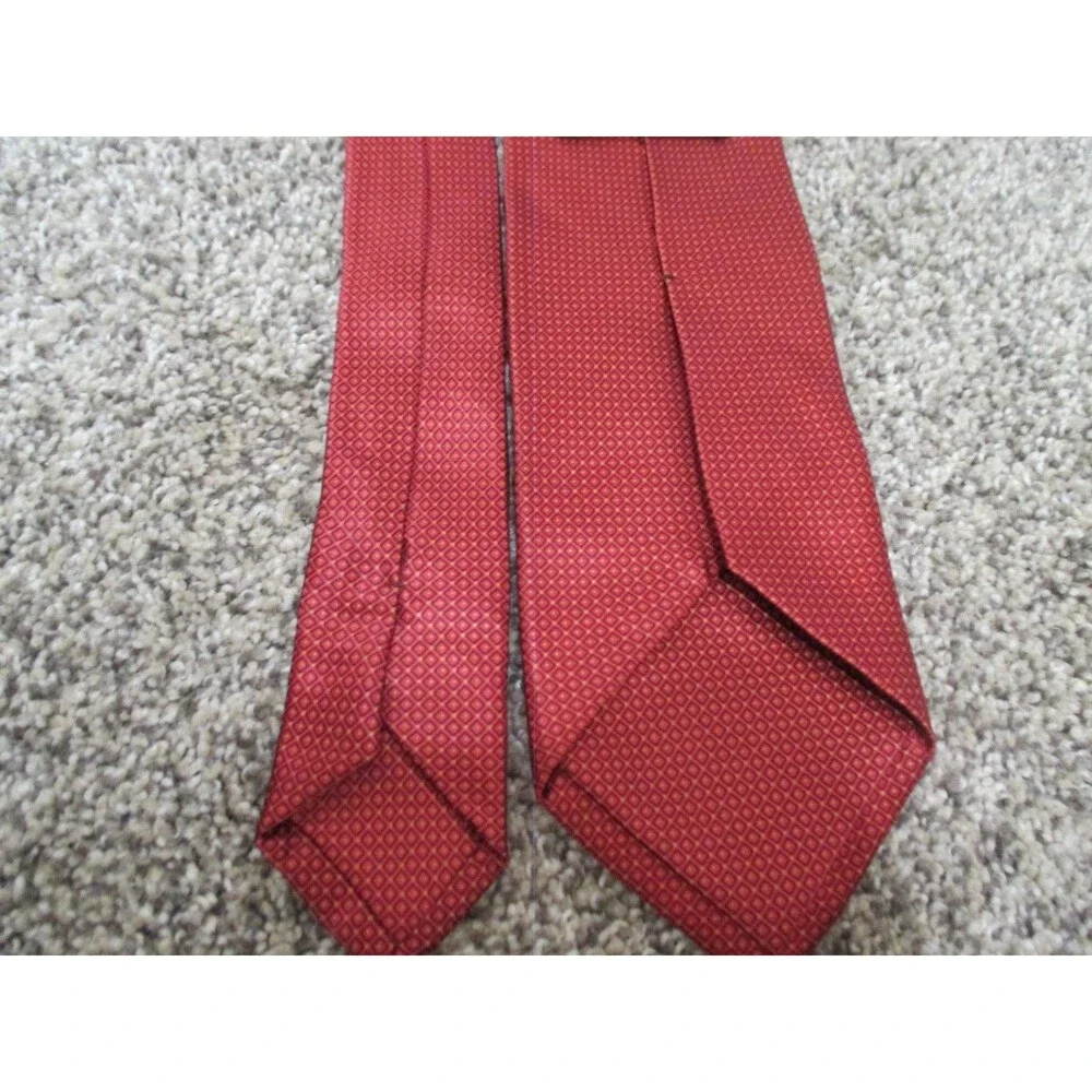 Stefano Ricci Mens Tie Red Repeating Geometric 4